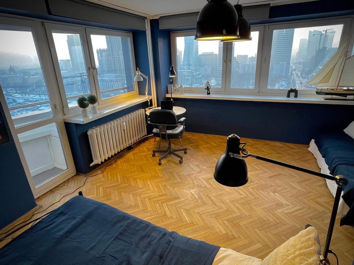 Super Apartament Blue Scisle Centrum Dwie Linie Metra Netflix Wifi 300 Mbs Panorama Miasta Varsovia Exterior foto