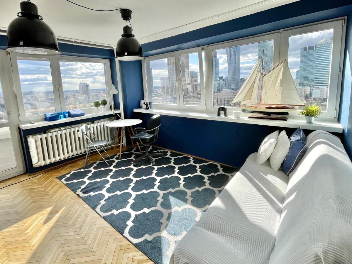 Super Apartament Blue Scisle Centrum Dwie Linie Metra Netflix Wifi 300 Mbs Panorama Miasta Varsovia Exterior foto
