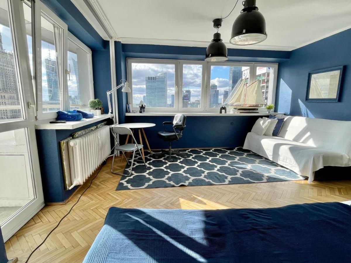 Super Apartament Blue Scisle Centrum Dwie Linie Metra Netflix Wifi 300 Mbs Panorama Miasta Varsovia Exterior foto