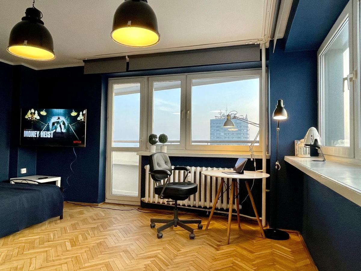 Super Apartament Blue Scisle Centrum Dwie Linie Metra Netflix Wifi 300 Mbs Panorama Miasta Varsovia Exterior foto