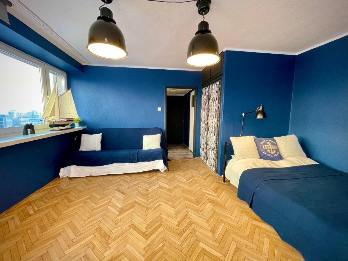Super Apartament Blue Scisle Centrum Dwie Linie Metra Netflix Wifi 300 Mbs Panorama Miasta Varsovia Exterior foto