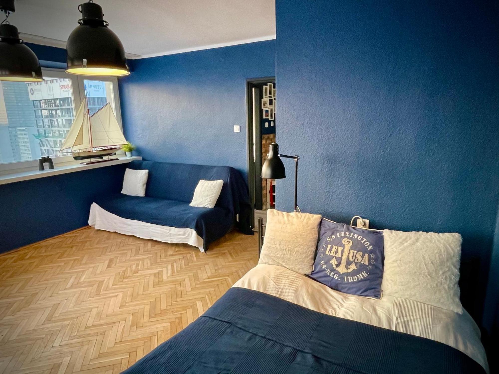 Super Apartament Blue Scisle Centrum Dwie Linie Metra Netflix Wifi 300 Mbs Panorama Miasta Varsovia Exterior foto