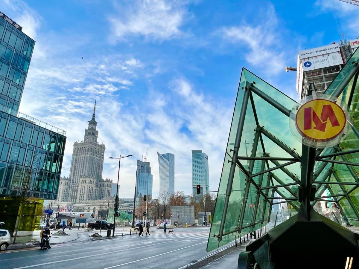Super Apartament Blue Scisle Centrum Dwie Linie Metra Netflix Wifi 300 Mbs Panorama Miasta Varsovia Exterior foto